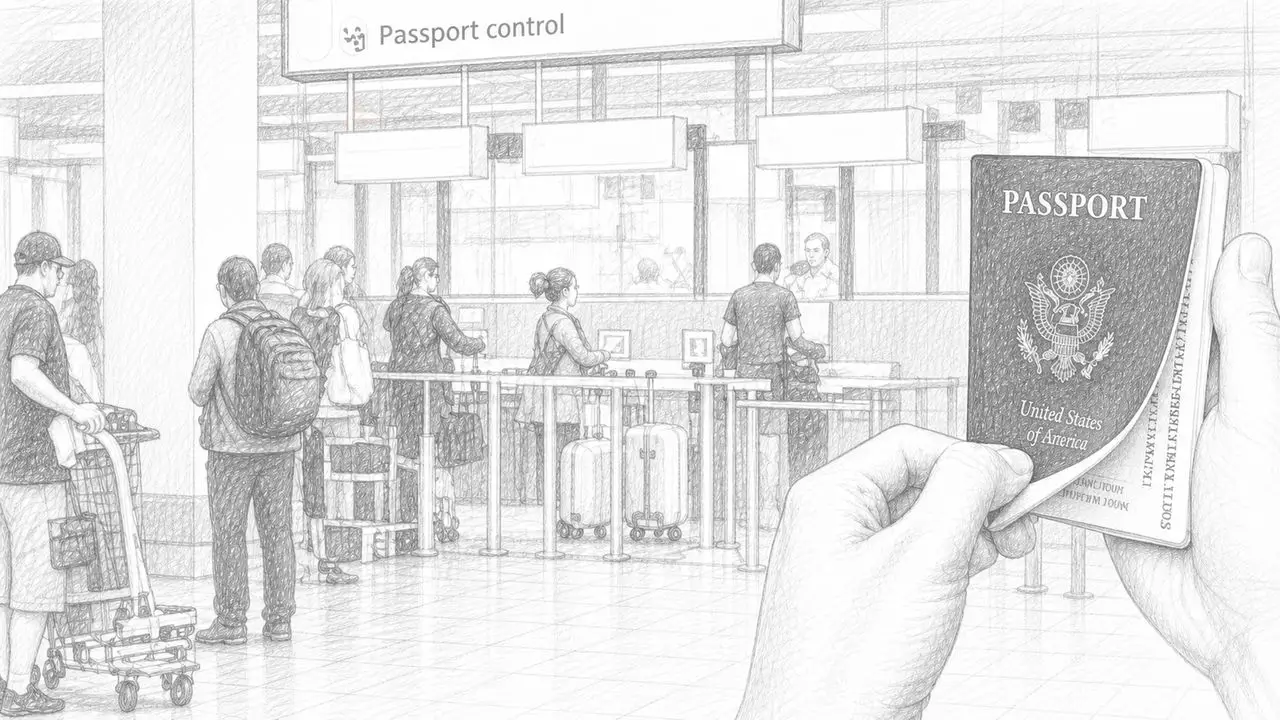 Reisende an einem Abflugtor am Flughafen